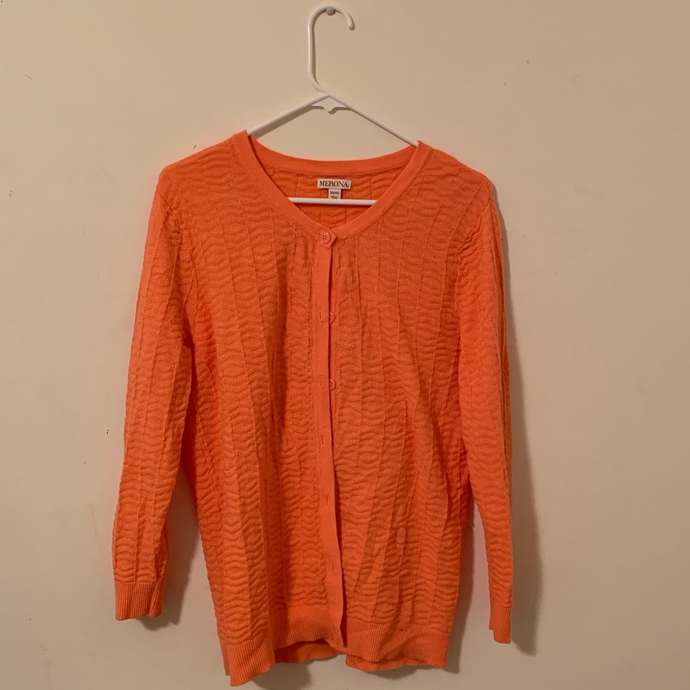 Orange Button Up Sweater